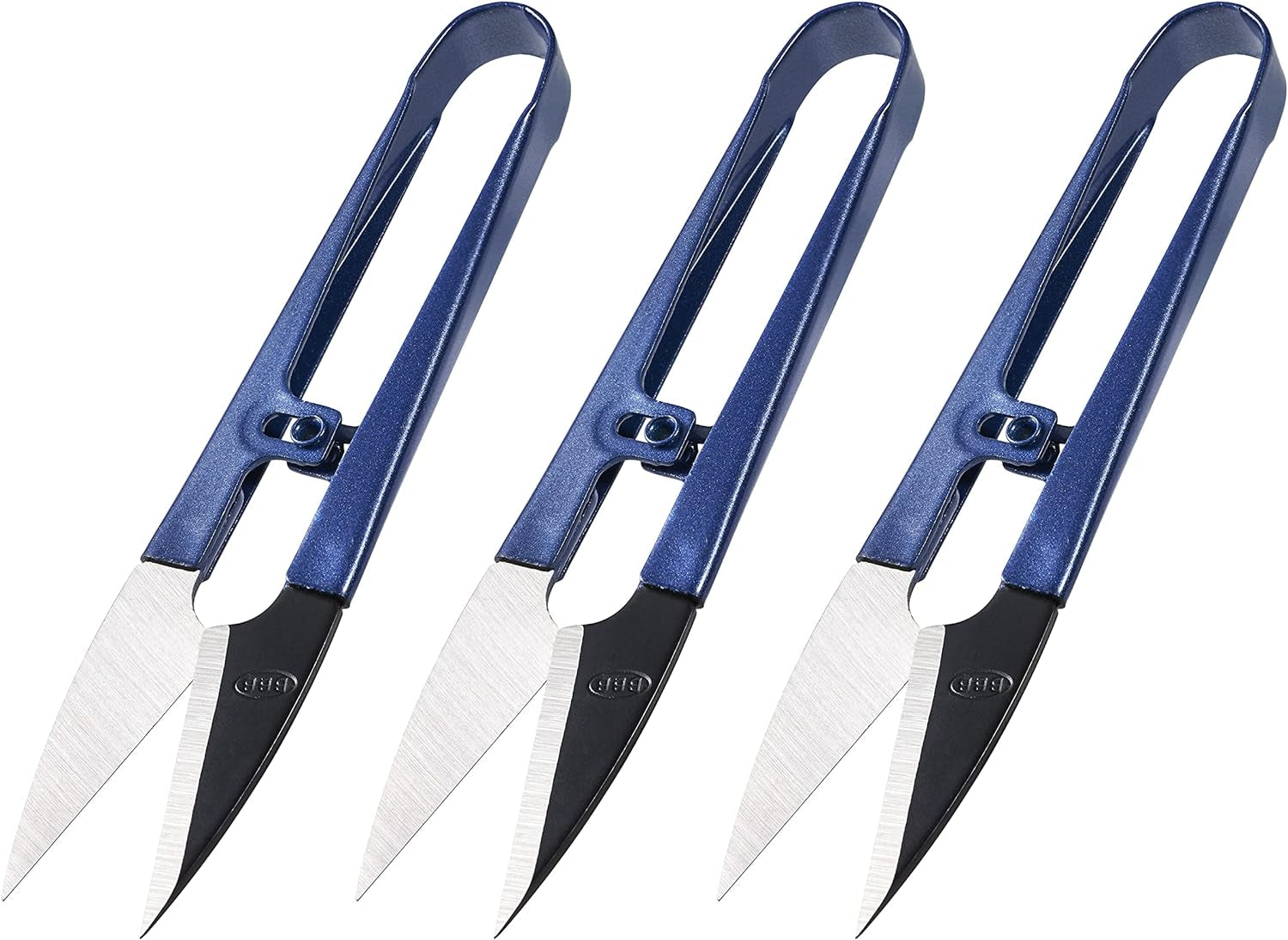 Sewing Scissors (3-Piece Set) High-Carbon Steel Thread, Yarn, Embroidery Clippers | Handheld Snippers for Arts, Crafts, and DIY Projects | Multipurpose Use Navy Blue