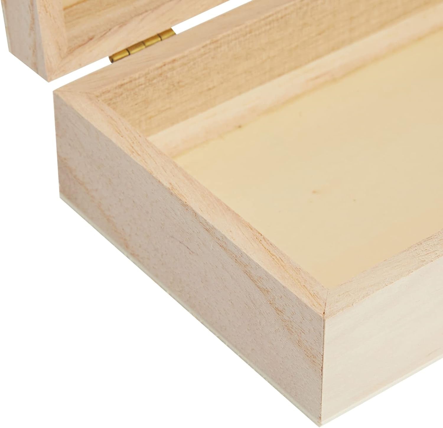 6 Pack Unfinished Wooden Boxes for Crafts with Hinged Lids and Front Clasps, 6X4X2 in for Jewelry, Crafts, Storage