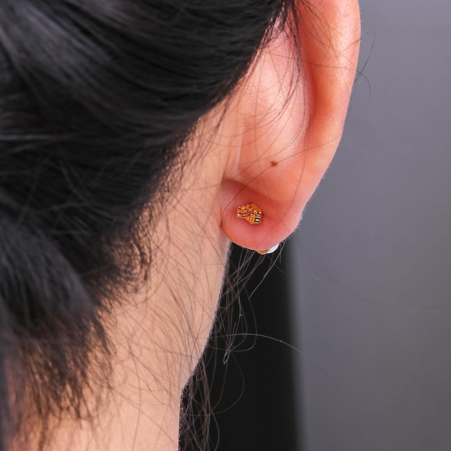 14K Gold Earring Backs Replacements - Hypoallergenic Earring Backs for Studs, Secure Ear Locking for Stud Earrings Ear Nut for Posts, 10Pcs/5 Pair