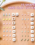 Mini Polymer Clay Cutters - 15 Shapes Mini Flower Polymer Clay Cutters for Earrings Making, Leaf Clay Earring Cutter Set, Clay Cutters for Polymer Clay Jewelry