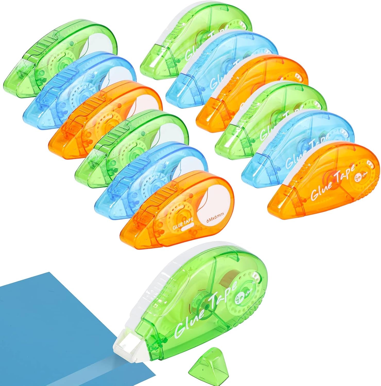 6 Pcs Double Sided Scrapbooking Tape Roller, Double Sided Adhesive Tape Glue Tape Roller Tape Runner for Crafts Scrapbooking Supplies Gift Wrapping (0.32Inch×26Ft; 0.24Inch×20Ft)