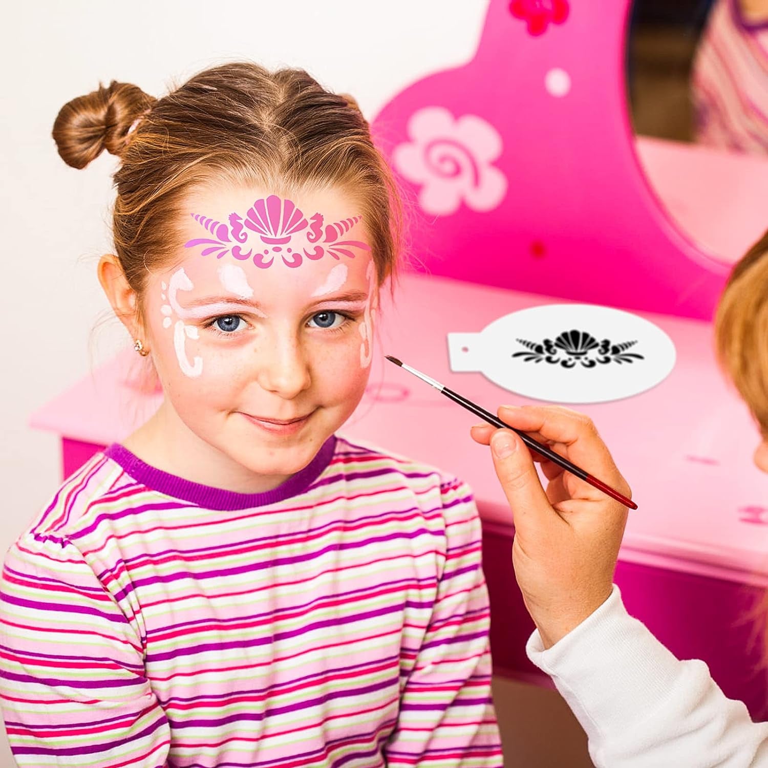 20 Pieces Face Paint Stencils, Reusable Body Painting Stencils Makeup Painting Templates Temporary Tattoos Stencils for Kids Halloween Holiday Party Makeup Body Art Painting