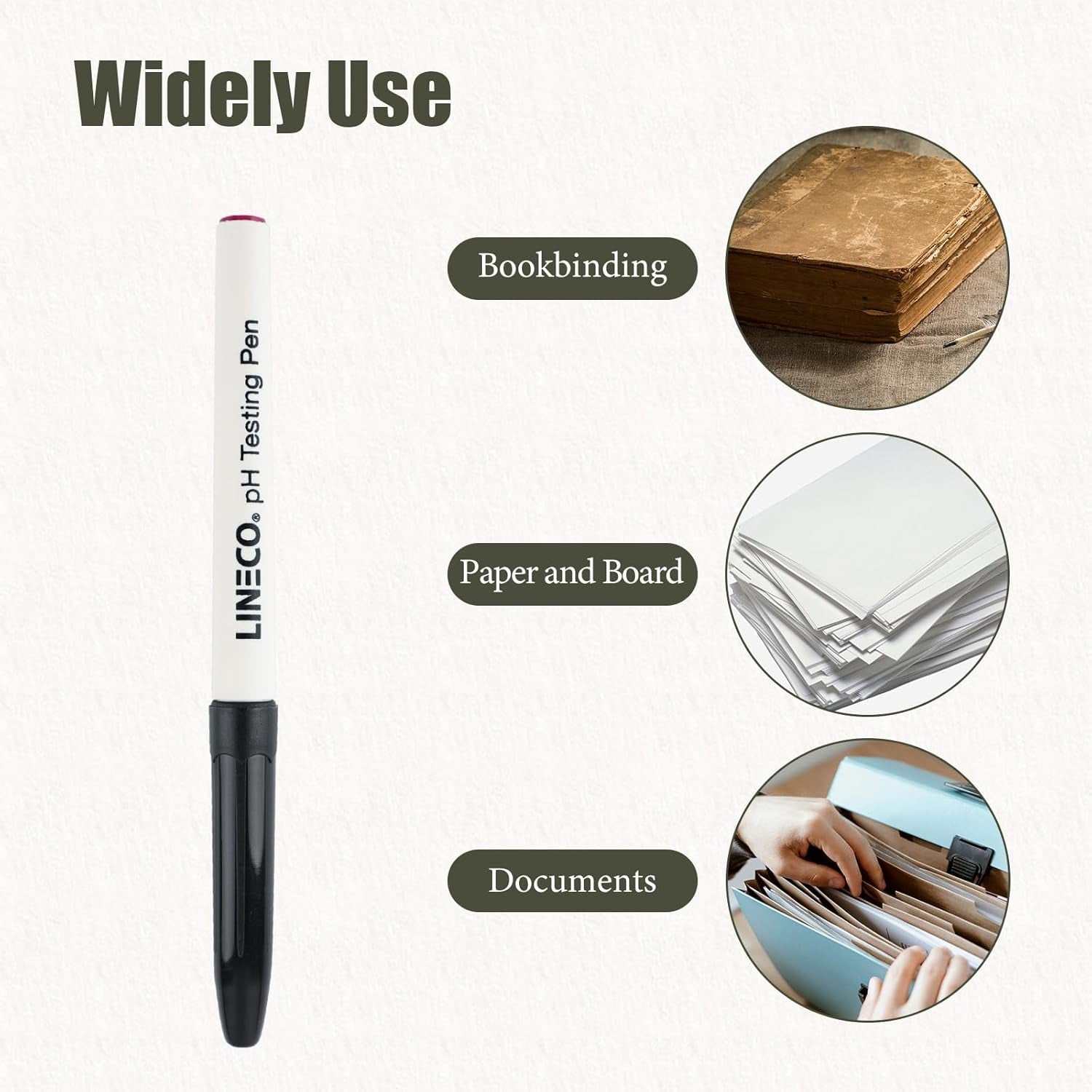 , PH Testing Pen, Pen Tester for Paper or Paperboard Products, Easy to Testing Paper, Turn Purple on Ph Neutrality Papers, 2 Pack
