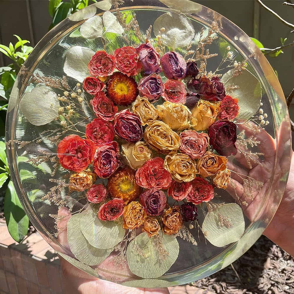 14" round X 2" Deep XL Large Tray Mold, Shiny Silicone Tray Board Table Clock Mold for Epoxy Resin Casting, Floral Preservation Bouquet Resin Mold Home Decor