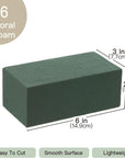 6X3X2.5 Inch Wet Floral Foam Blocks Rectangle Small Size Foam Bricks for Fresh Artificial Flower Arrangements Wedding Centerpiece Party Home Decoration Pack of 6 Green