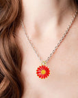 30Pcs Golden Plated Enamel Sunflower Pendant Charms Alloy Sunflower Daisy Flower Dangle Charms Craft Supplies for DIY Necklace Bracelet Earrings Jewelry Making, 5 Colors
