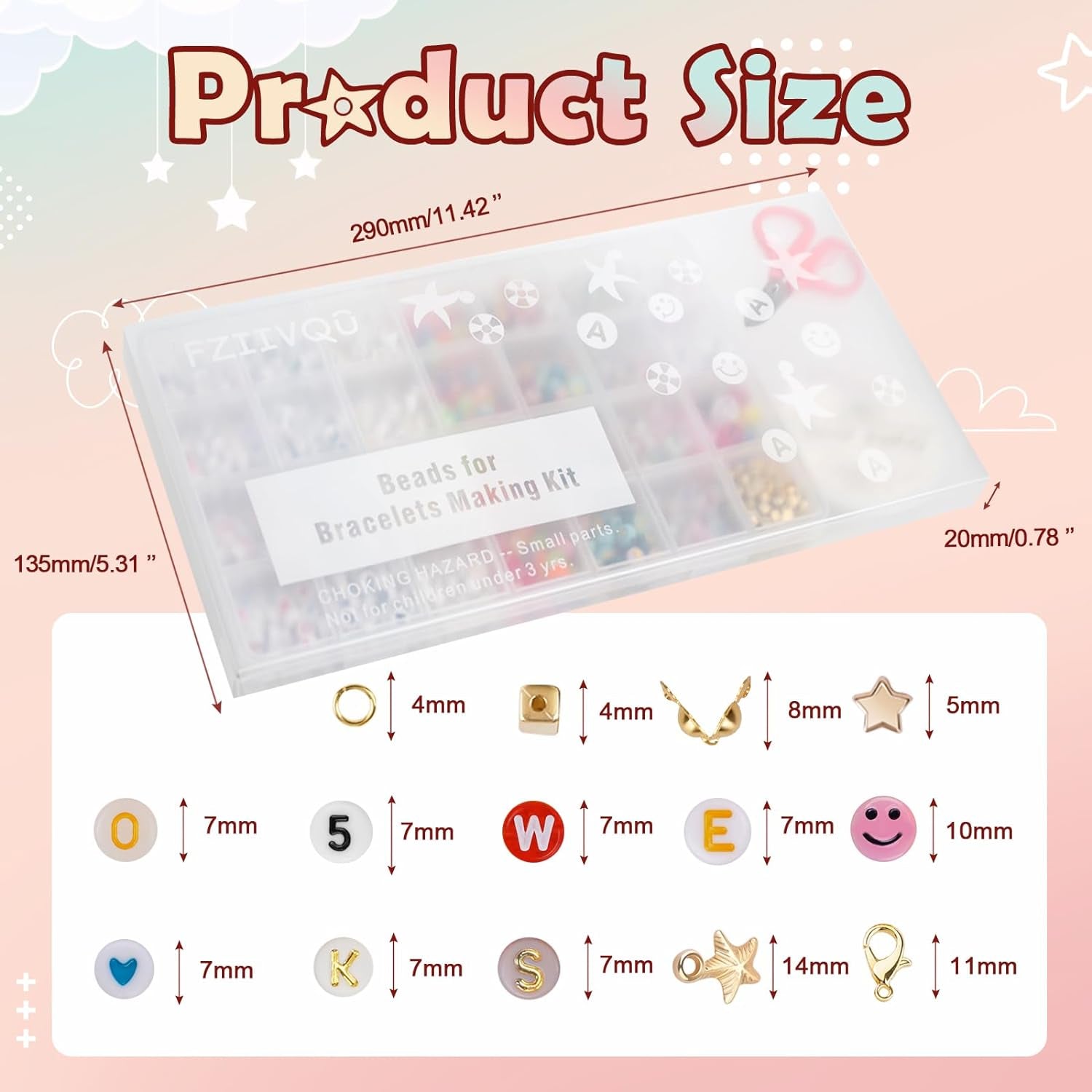 1400Pcs 6 Colors 4X7Mm Letter Beads for Bracelets Making Kit Alphabet Beads for Jewelry Making with Number Heart Beads Friendship Bracelet Kit
