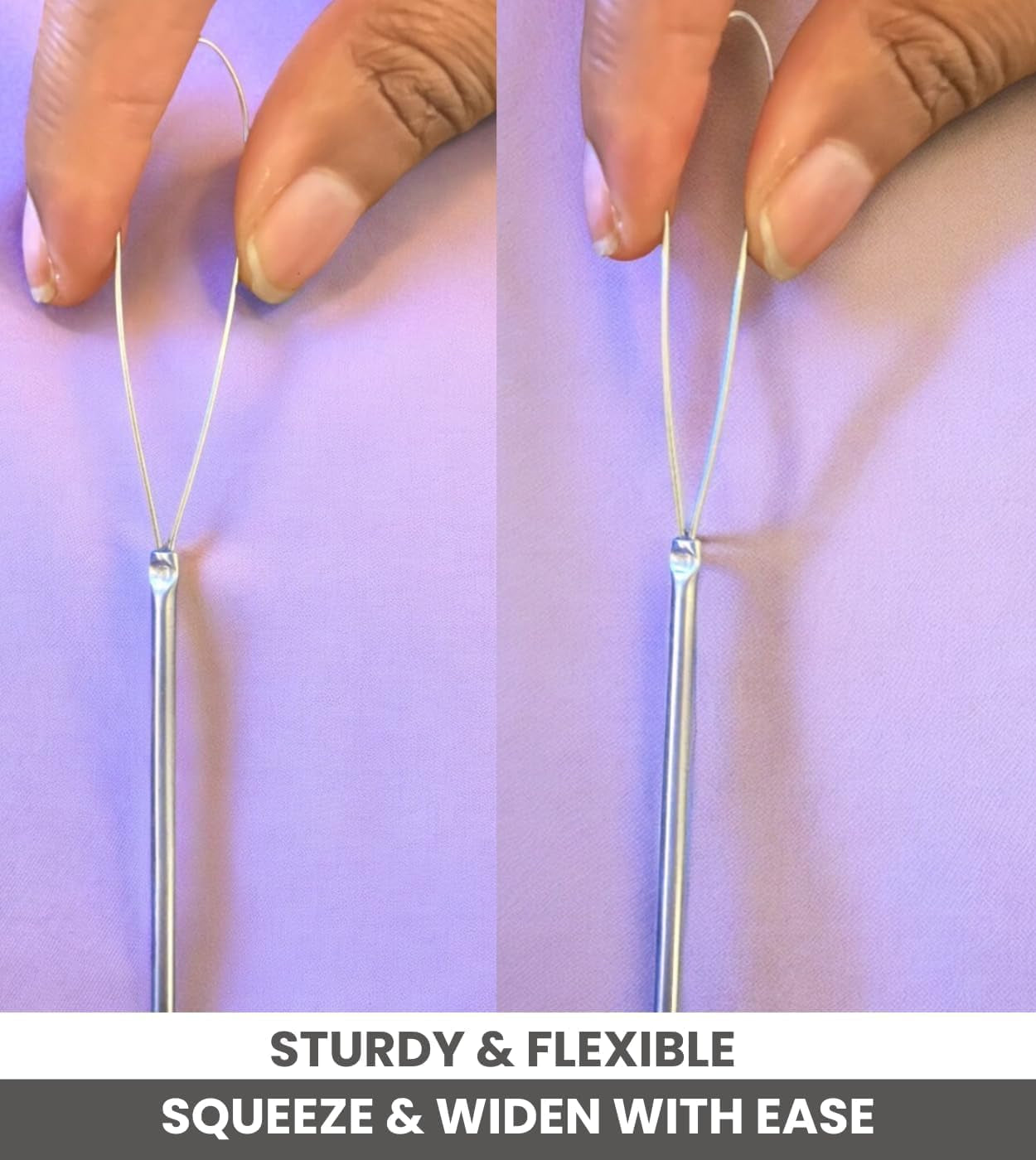 Illusion Crochet Needle Hook for Hair Extensions, Crochet Braids, Interlocking Locs, and Human Hair Bundles (Straight)