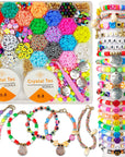 Clay Beads Arts and Crafts Kit for Jewelry Making, with Smiley Letter Beads, Gifts for Girls Age 6-12