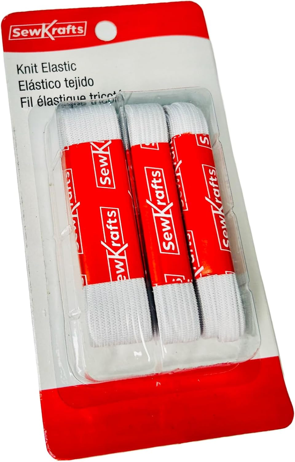 Knit Elastic - 3 Pack - 1/4&quot; X 90&quot;, 1/2&quot; X 45&quot; and 3/4&quot; X 36&quot;, Elastic for Sewing, White Elastic Bands for DIY Projects, Used on Waistbands, Sleeves, Necklines, Skirts, Swimwear, Leg Bands