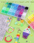 3000Pcs 56 Colors Pony Beads for Bracelet Making Kit, Rainbow Kandi Beads Friendship Bracelet Kit with 910Pcs A-Z Letter Beads, DIY Jewelry Making Beads Craft for Adults