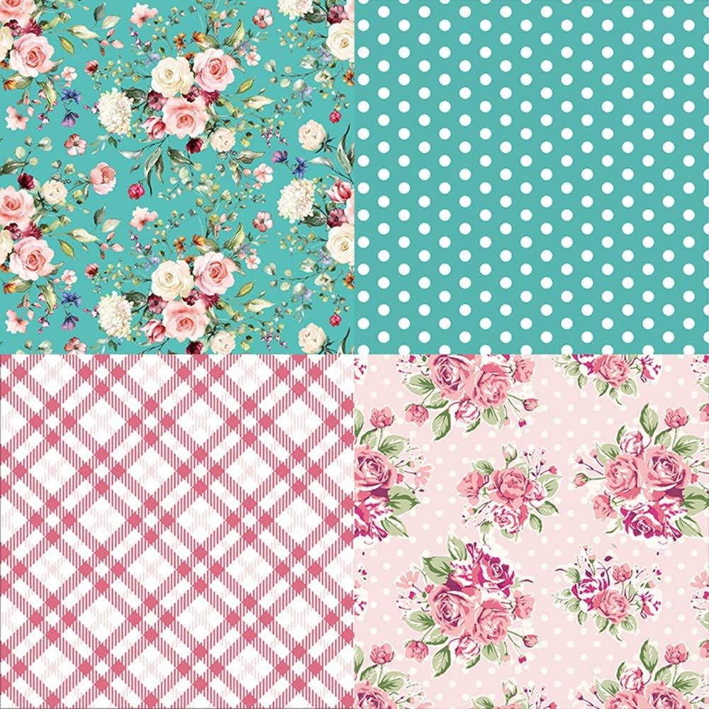 Scrapbook Paper Pack 6X6,Spring Scrapbook ,Vintage Scrapbooking Supplies,12 Designs Retro Floral Pattern Paper 24 Sheet Decorative Paper for Card Making Scrapbook Decoration,Photo Album Decor