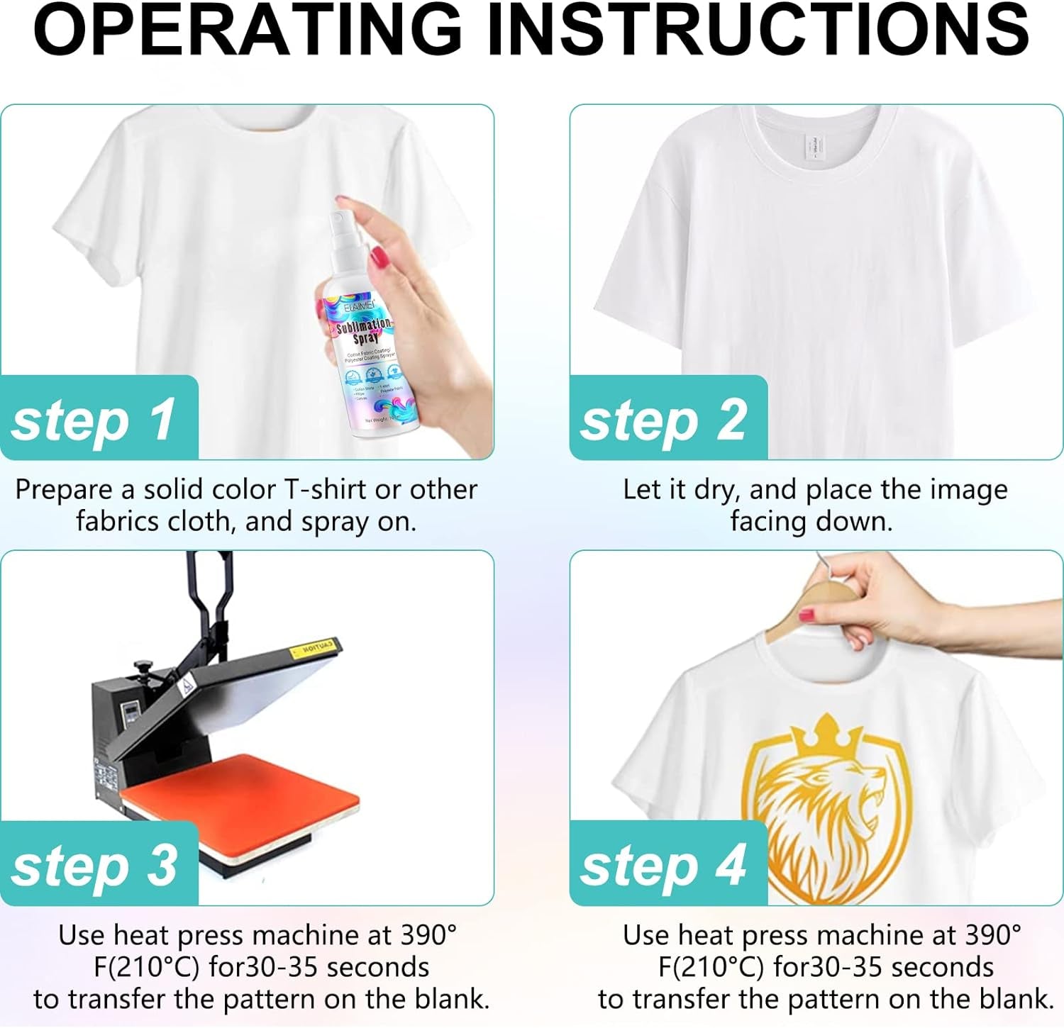 2X100Ml Sublimation Spray, Sublimation Coating Spray for All Fabric, Including 100% Cotton, Polyester, Carton, Tote Bag, Pillows, Mugs, Canvas, Quick Dry & Super Adhesion, High Gloss Vibrant Color