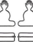 2 Pairs Metal Overall Buckles Suspender Buckle with Rectangle Adjustable Overall Bib Clips Replacement No-Sew Button