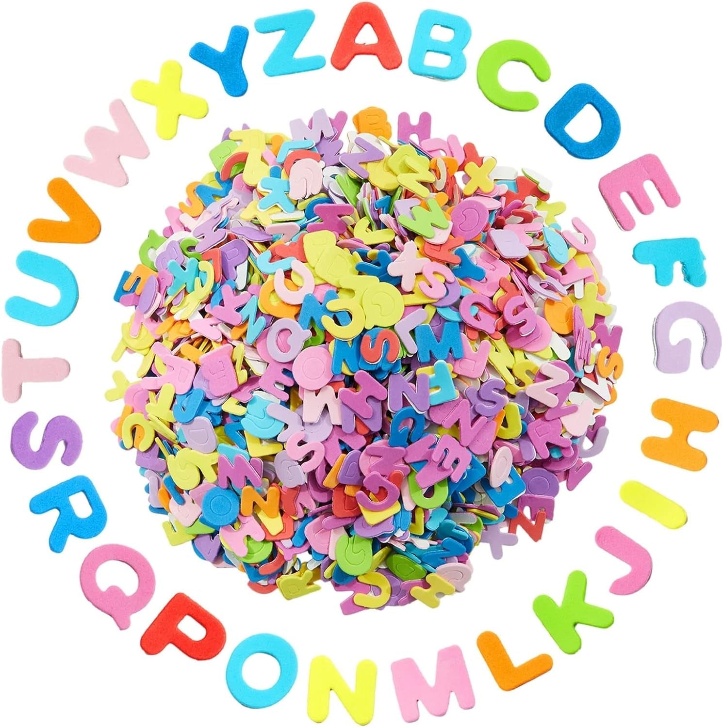 1560-Pieces Foam Letter Stickers for Crafts, 60 Sets of Self-Adhesive A-Z Alphabet Letters (12 Colors, 0.87 In)