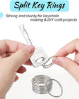 100 Pack Keyrings, Split Key Rings Bulk for Keychain and Crafts (1 Inch)