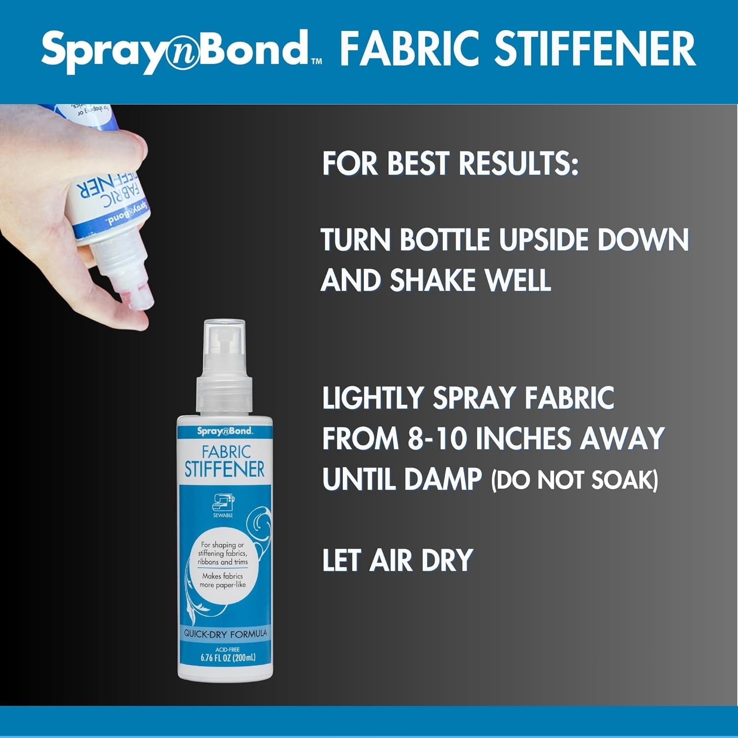 Spraynbond Fabric Stiffener, 6.8 OZ (200Ml)
