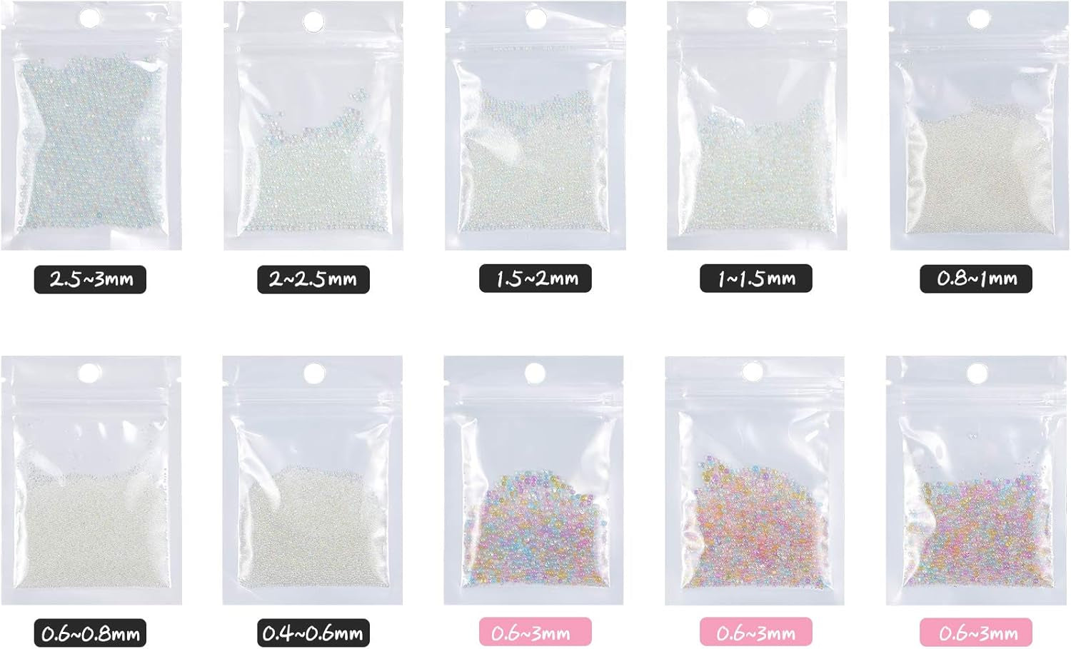 UV Resin Droplet Bubble Beads Fillers 0.4 Mm to 3 Mm for DIY Shaker Resin Molds Pendant Jewelry Making (Transparent and Bright Colors), 100 G