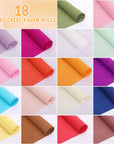 18 Rolls Crepe Paper Roll 20 Inch 8 Feet Wide Crepe Paper Streamer 70G DIY Flower Paper for Birthday Party Wedding Festival Ornament, 18 Colors