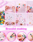 200 PCS Large Hole Beads for Jewelry Making,  European Beads Bulk Spacer Beads with Mixed Color Rhinestone Beads Charms for DIY Craft Bracelet Necklace Earring Making