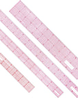 4 Pieces Clear Plastic Ruler Grid Ruler Transparent Ruler Plastic Straight Measuring Tool Ruler Set for Clothes Design Sewing, 6 Inches, 12 Inch, 15 Inch