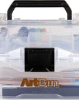 6890AG Small Project Box, Portable Art & Craft Organizer with Lift-Out Tray, [1] Plastic Storage Case, Clear