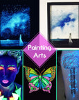 Glow in the Dark Pigment Powder - Epoxy Resin Color Pigment Dyes for DIY Slime Coloring Kit - Luminous Skin Safe Long Lasting Self Glowing for Acrylic Paint, Nail Art, Painting, Crafts - 0.4Oz Each