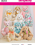 US8044OS Children'S Stuffed Animal Toy Sewing Pattern, One Size