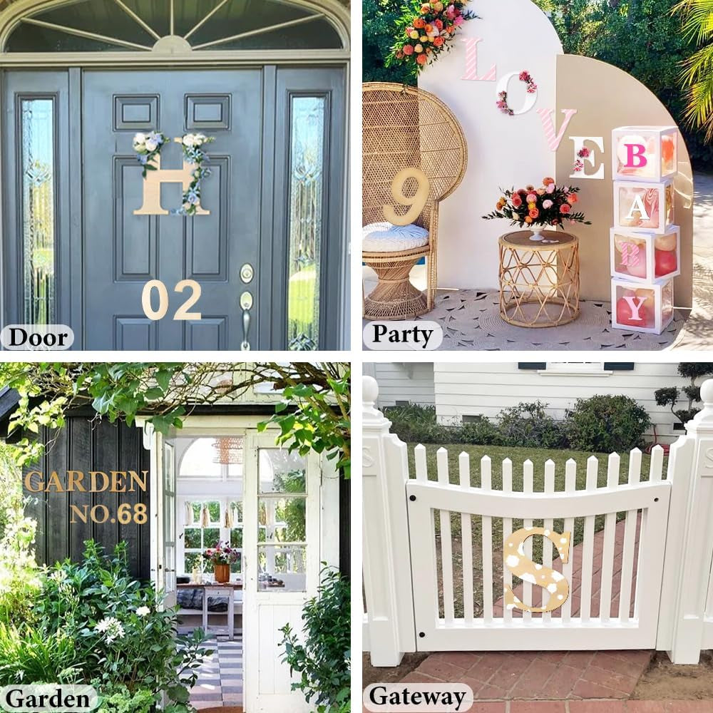 Large Wooden Number 5, Unfinished Wood Crafts Wood Numbers Letters for DIY Craft Projects, Birthday, Party, Wedding Decorations, Big Wooden Numbers 12 Inch and Small Wooden Numbers 6 Inch (2Pcs/Set)