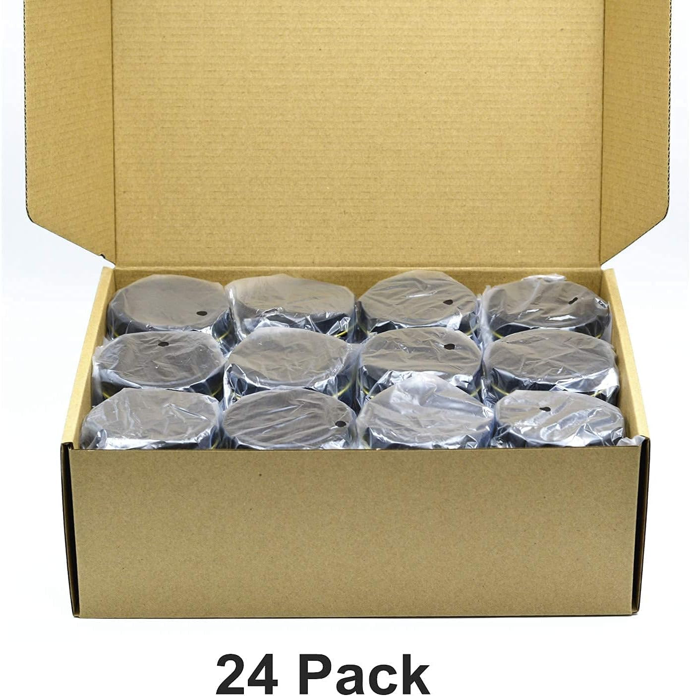 24 Pieces Black Candle Tins 4Oz, Candle Jars,Bulk Candle Containers for Candle Making,Storage Jars,Diy Candle Making (Black)