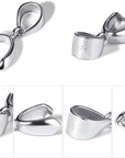 2Pcs 925 Sterling Silver Pendant Bail Connector Pinch Clasp for Necklace DIY Jewelry Craft Making Handmade Beading Fittings Accessories 1.7Cm