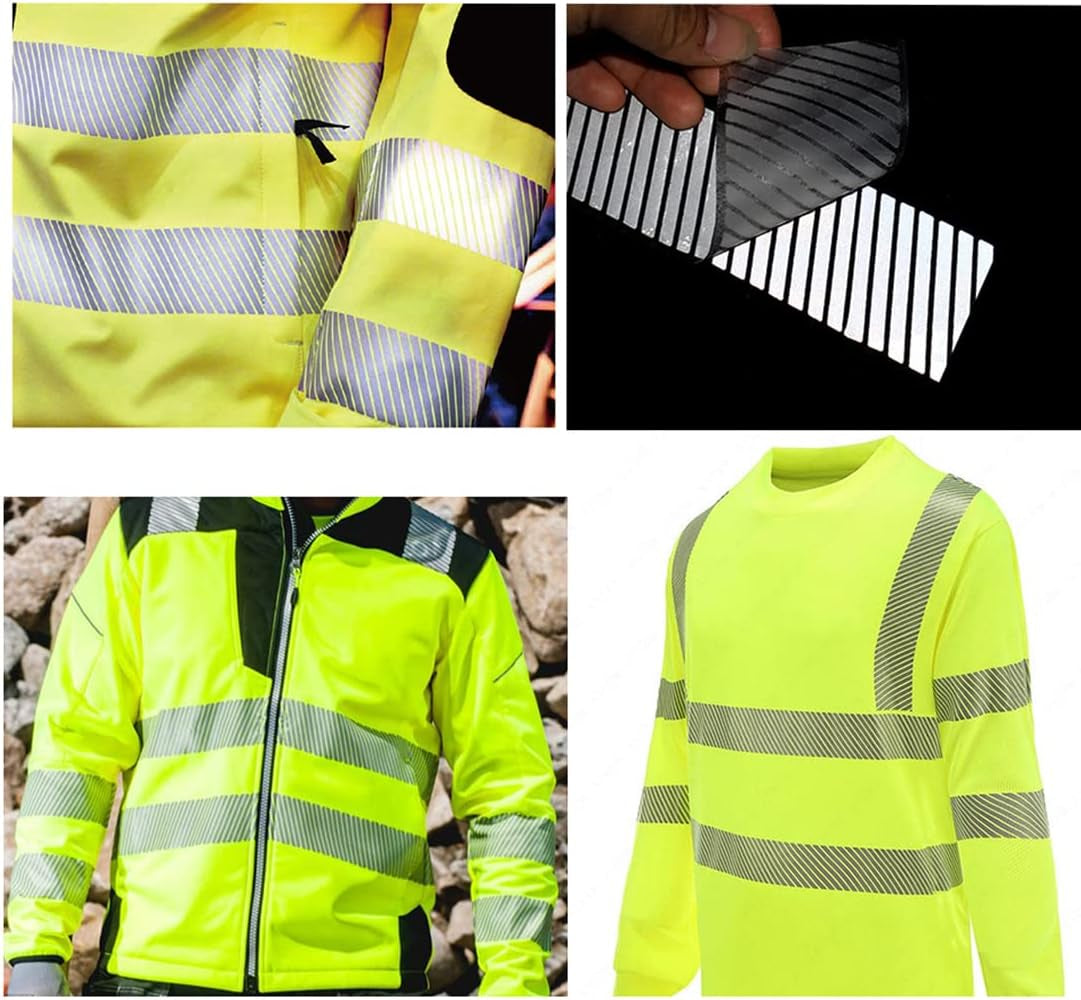 2" Safety Silver Reflective Iron on Fabric Clothing Tape Stripe Heat Transfer Vinyl Film M02 (2" X 33Ft)