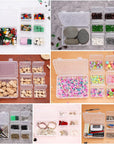 Small Bead Organizers and Storage, Clear Bead Storage Containers Rectangle Bead Holder Plastic Cases Transparent Boxes for Nail DIY Craft Making Jewelry Battery Screw