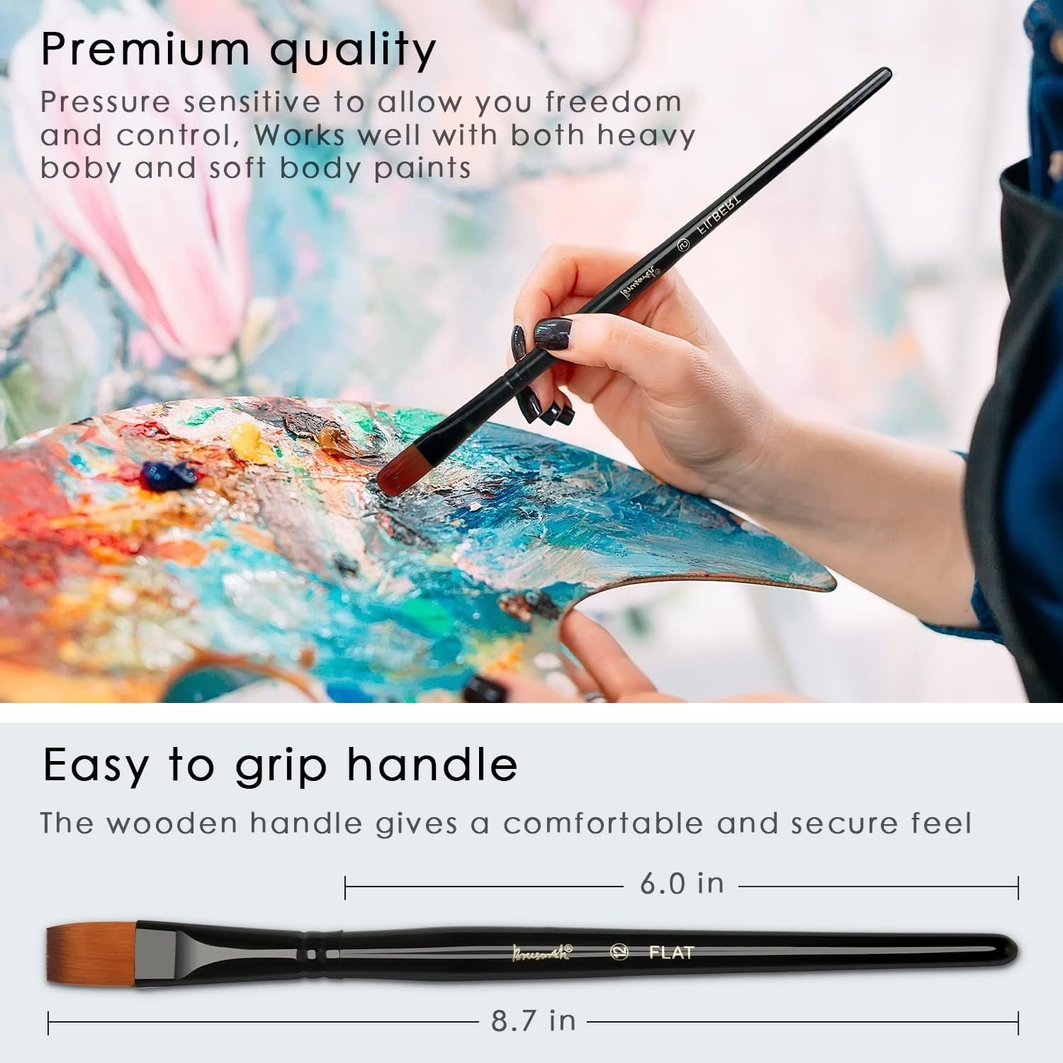 Paint Brushes Set, 14 PCS Artist Brush for Acrylic Oil Watercolor Gouache Artist Professional Painting Kits with Synthetic Nylon Tips
