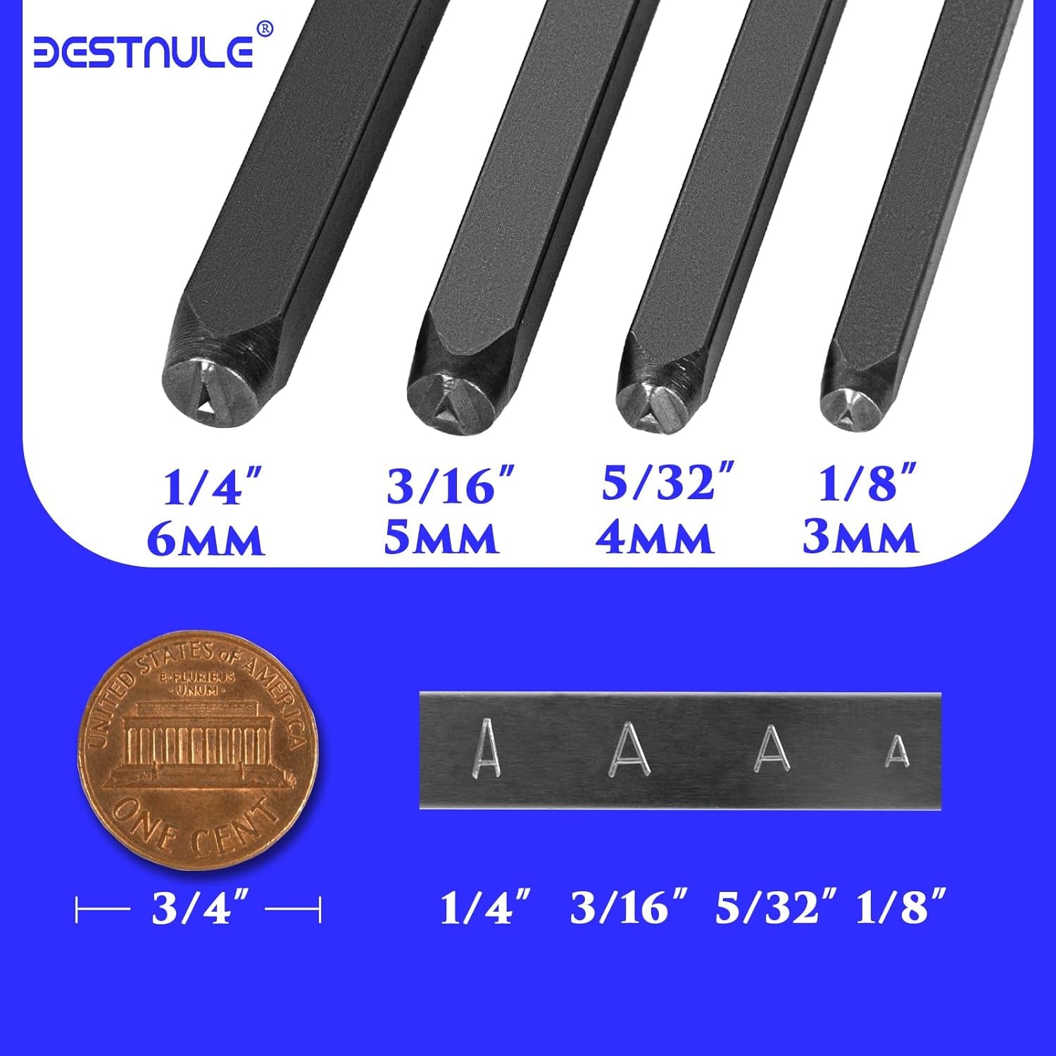 42PCS Metal Stamping Kit, Number and Letter Stamp Set (A-Z, 0-9 And&amp;,Love Symbol), Industrial Grade Hardened Carbon Steel, Perfect for Imprinting Metal, Wood,Leather (1/8", 3MM)