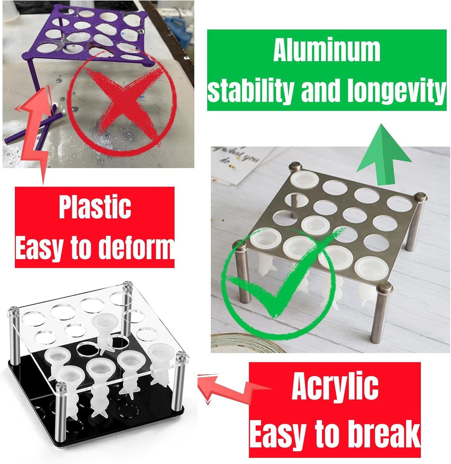 Chess Piece Holder for DIY Silicone Molds Accessories for DIY Silicone Molds Does Not Include Molds (Stand Only) Comes with 1 Holder and 4 Legs