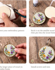 Mini Embroidery Hoop Wooden Mini Crossing Stitch Hoop Mini Ring Embroidery Circle for DIY Pendant Crafts, Round, Oval Vertical, Oval Horizontal (16 Sets)