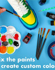 Sneaker Painting Kit Complete Shoe Paint Kit for Sneakers- Paint, Brushes, Tape & More Included- Shoe Customization Kit