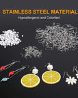 Stainless Steel Earring Hooks French Ear Wire, 600Pcs Earring Making Findings Parts Jewels DIY Supplies Kits, with Silicone Earring Backs Stoppers & Open Jump Ring
