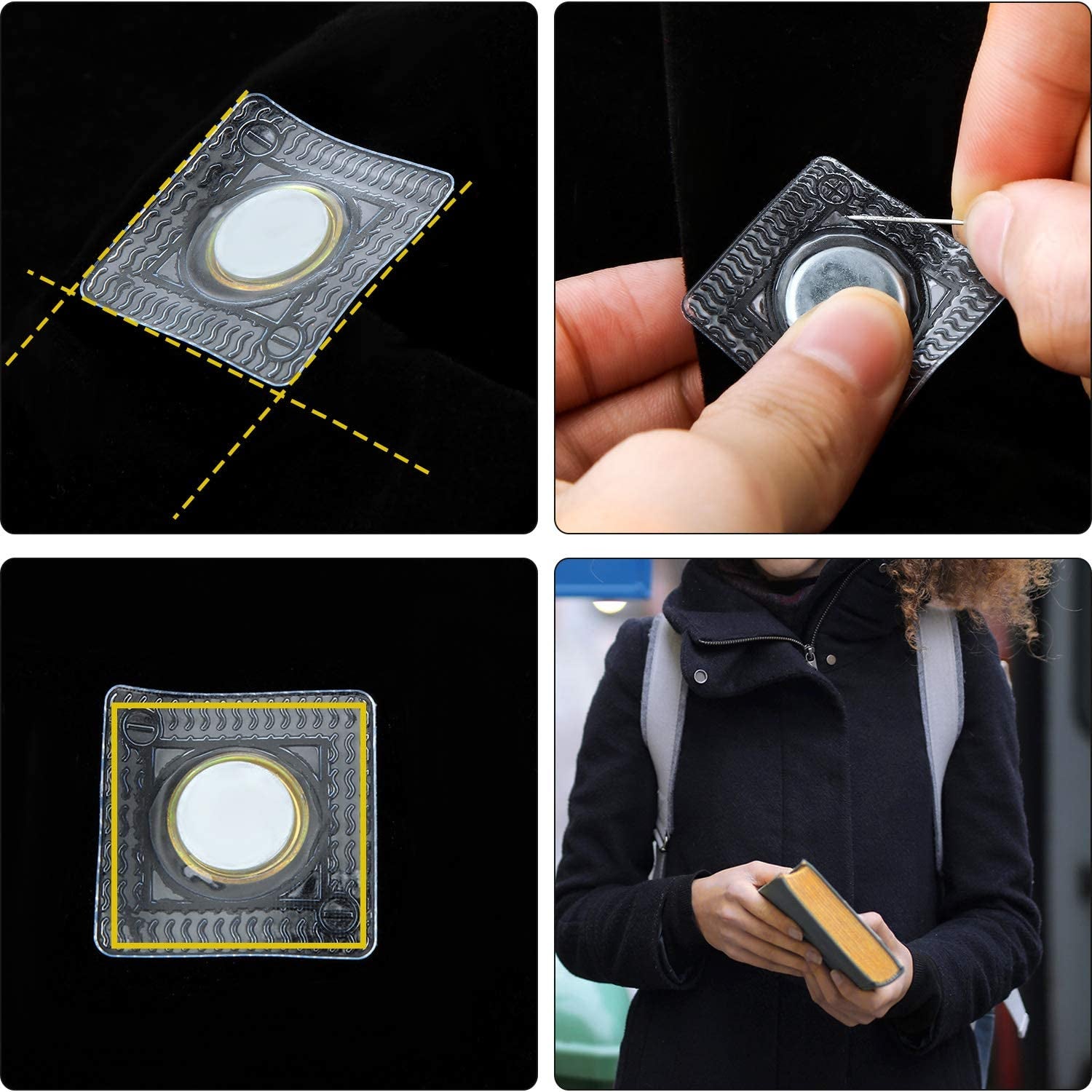 25 Pairs Hidden Sew Magnetic Snap Invisible Hidden Sew in PVC Hidden Purse Closure for Fastener Handbag Cloth Clasp DIY Craft Sewing Tools