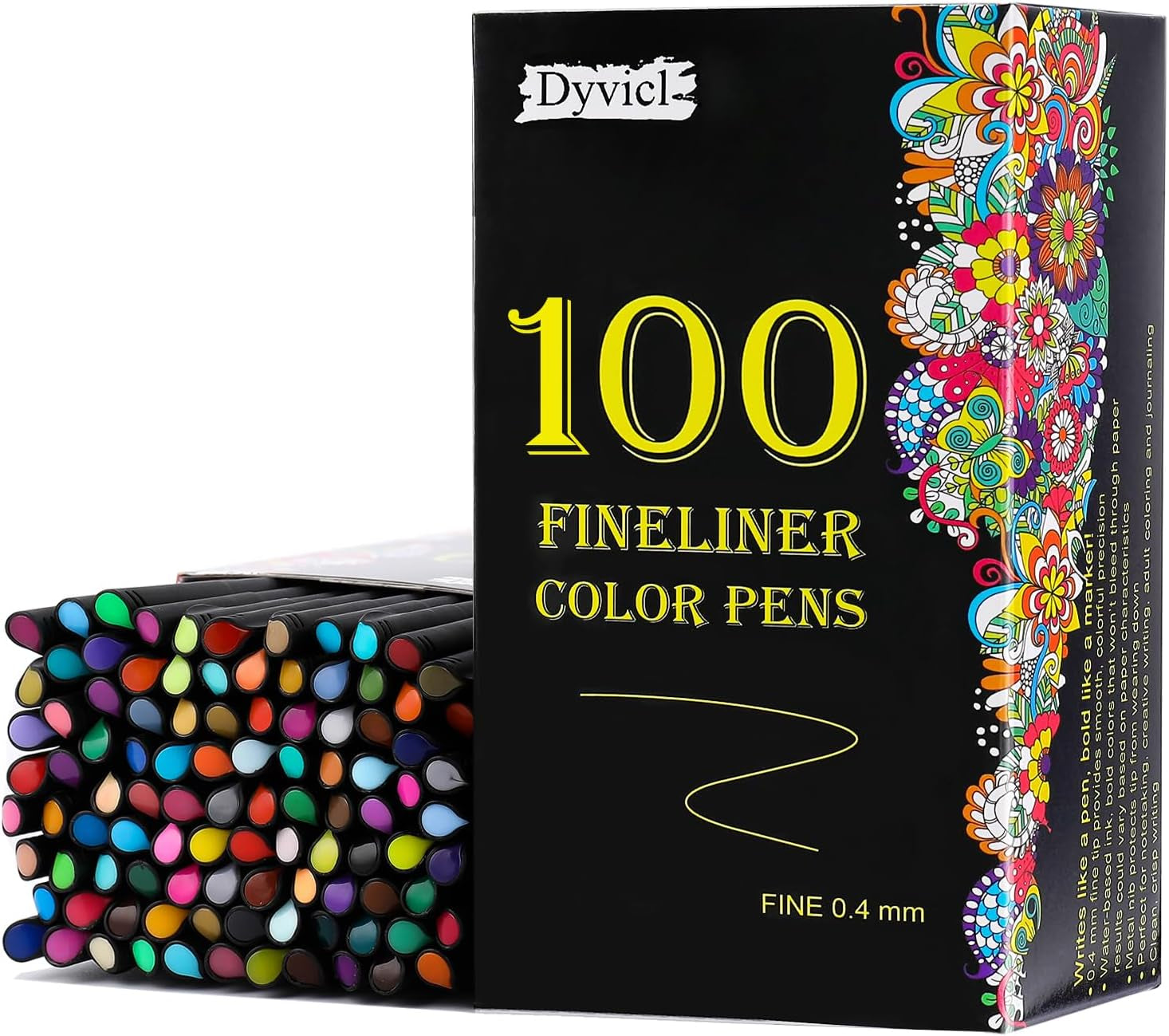 Fineliner Pens Fine Point Pens, 24 Colors 0.4Mm Fineliner Color Pen Set Fine Point Markers Fine Tip Drawing Pens for Journaling Writing Note Taking Calendar Adult Coloring