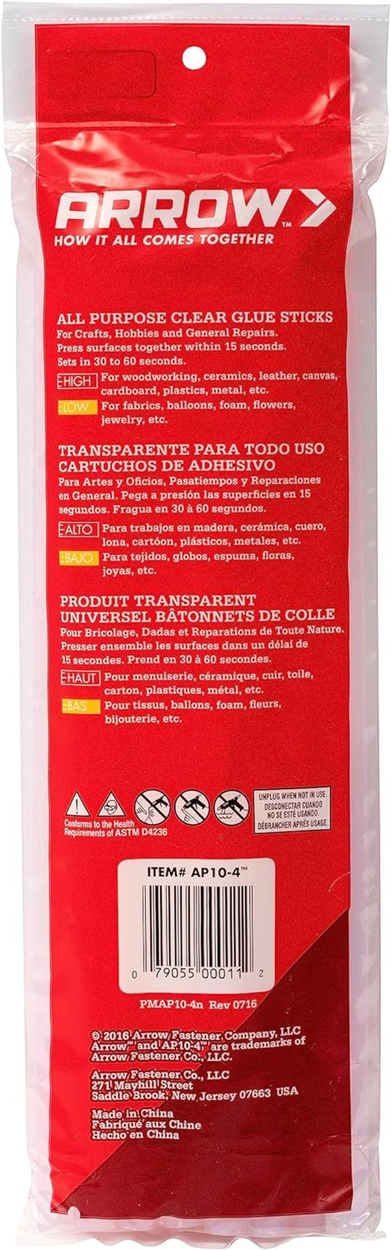 AP10-4 All Purpose Full Size Glue Sticks for Hot Glue Guns, Use for High Temp and Low Temp Crafting, Hobbies, and General Repair Projects, 10-Inch by 1/2-Inch, Clear, 12-Pack