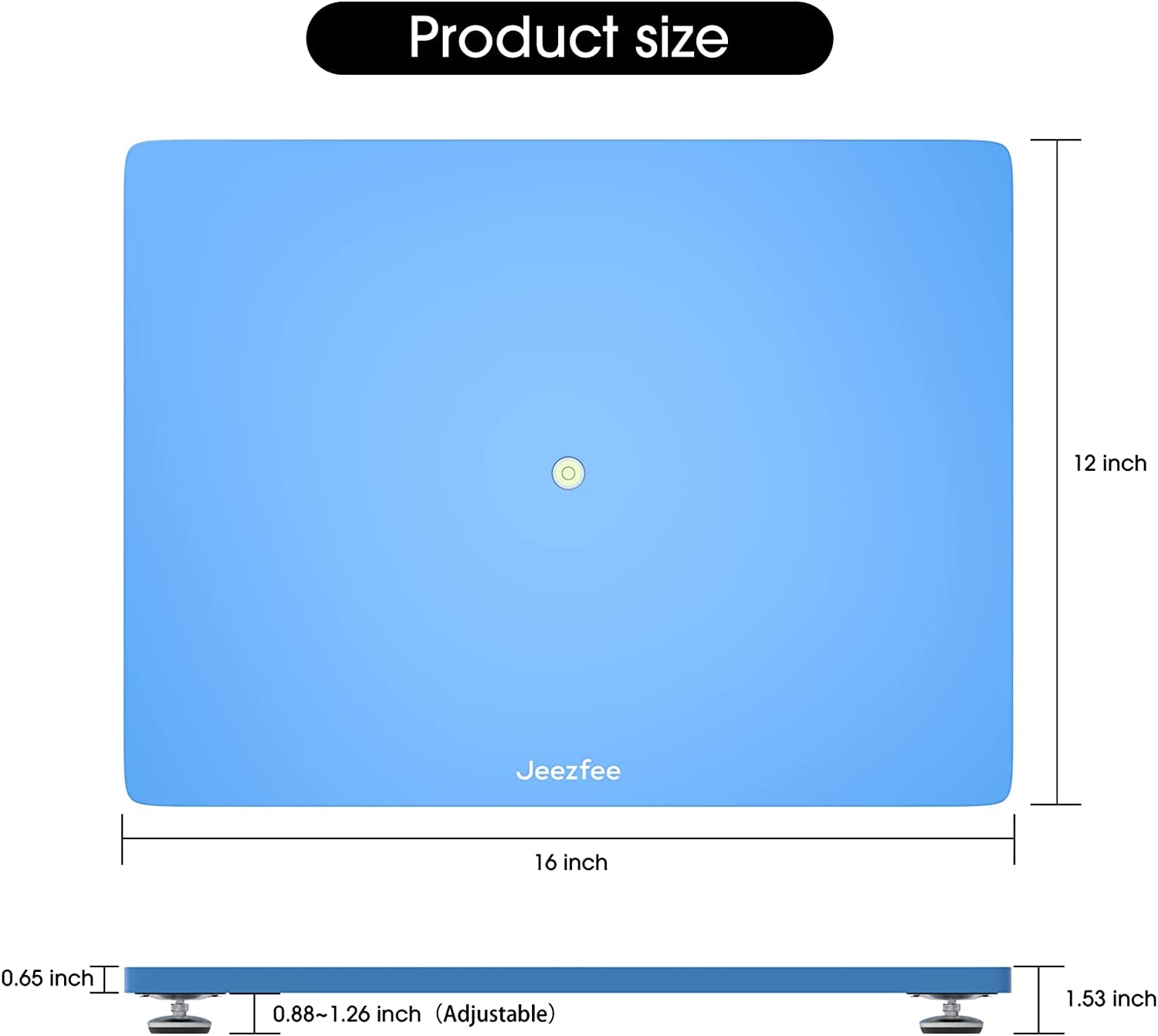 Resin Leveling Table, 16" X 12" Adjustable Resin Table with Silicone Mat, Resin Accessories, Multipurpose Leveling Table for Resin Molds, Paint Projects, Acrylic Pouring Tool (Blue)