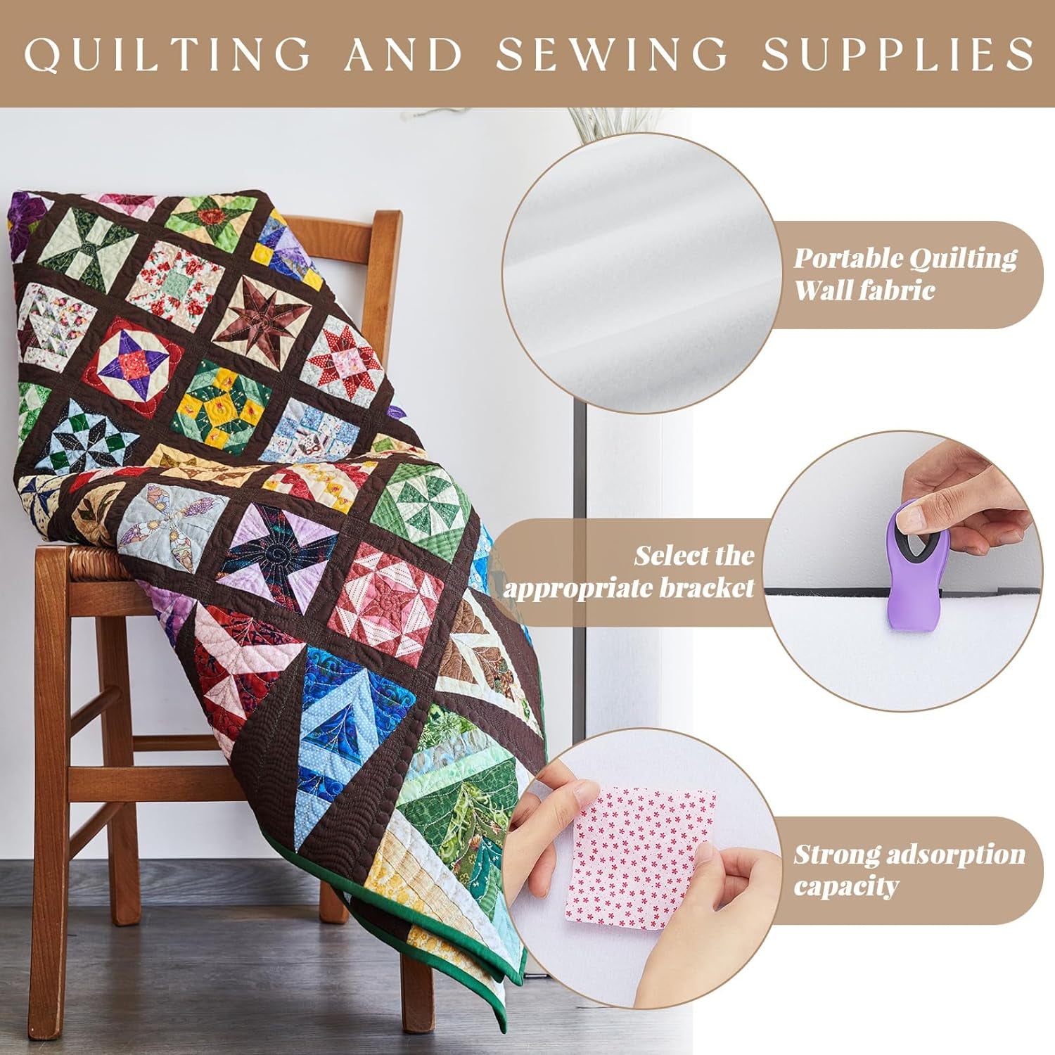 2 Pieces Quilt Design Wall Fabrics 72 in X 60 in Fabrics for Quilters Design Wall Quilting Wall Fabric Sewing Quilting Supplies for Quilt Fabrics Craft Sew Display Wall Double Sided Fleece