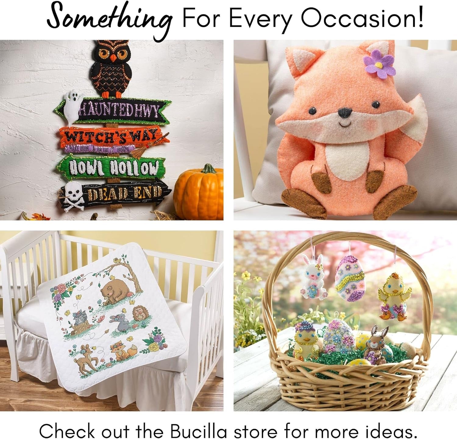 Felt Applique Stocking Kit, Penguins at Play 18&quot; Felt Applique Stocking Making Kit, Perfect for DIY Needlepoint Arts and Crafts, 89481E , White