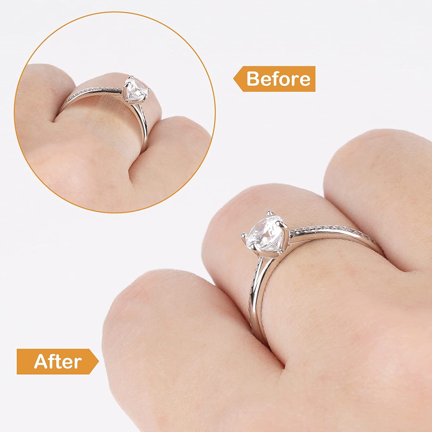 Ring Sizer Adjuster for Loose Rings, 12 Pack 4 Sizes Invisible Clear Silicone Ring Guard for Women Men, Ring Resizer Tightener Spacer Fitter for Too Big Ring, Make Ring Smaller without Resizing
