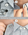 24 Pcs Extender Button Set, Flexible Adjustable Elastic Waist Extender Button, Invisible Collar Neck Extenders, No-Sew Extend Buttons for Women and Men'S Pants Jeans Skirts Clothing Supplies
