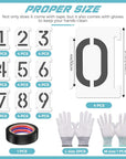 44 Pieces Curb Stencils Kit for Address Painting, Including 40 0-9 Curb Number Stencils, 4 Inch Tall, 4 Pieces of Each, Adhesive Tape, 3 Pairs Gloves, Reusable Plastic Numbers for Road Wood Chalkboard