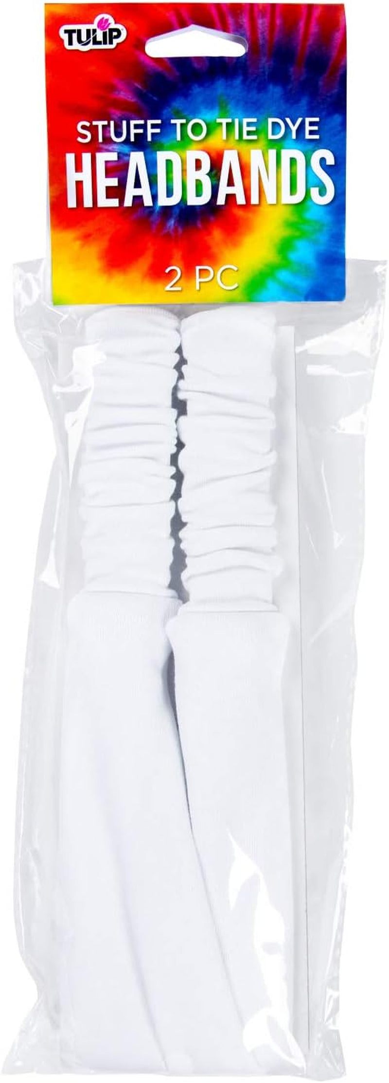 Tulip One-Step Tie-Dye Headbands 2 Pack Tie Dye Accessory, White (TUSTTD)