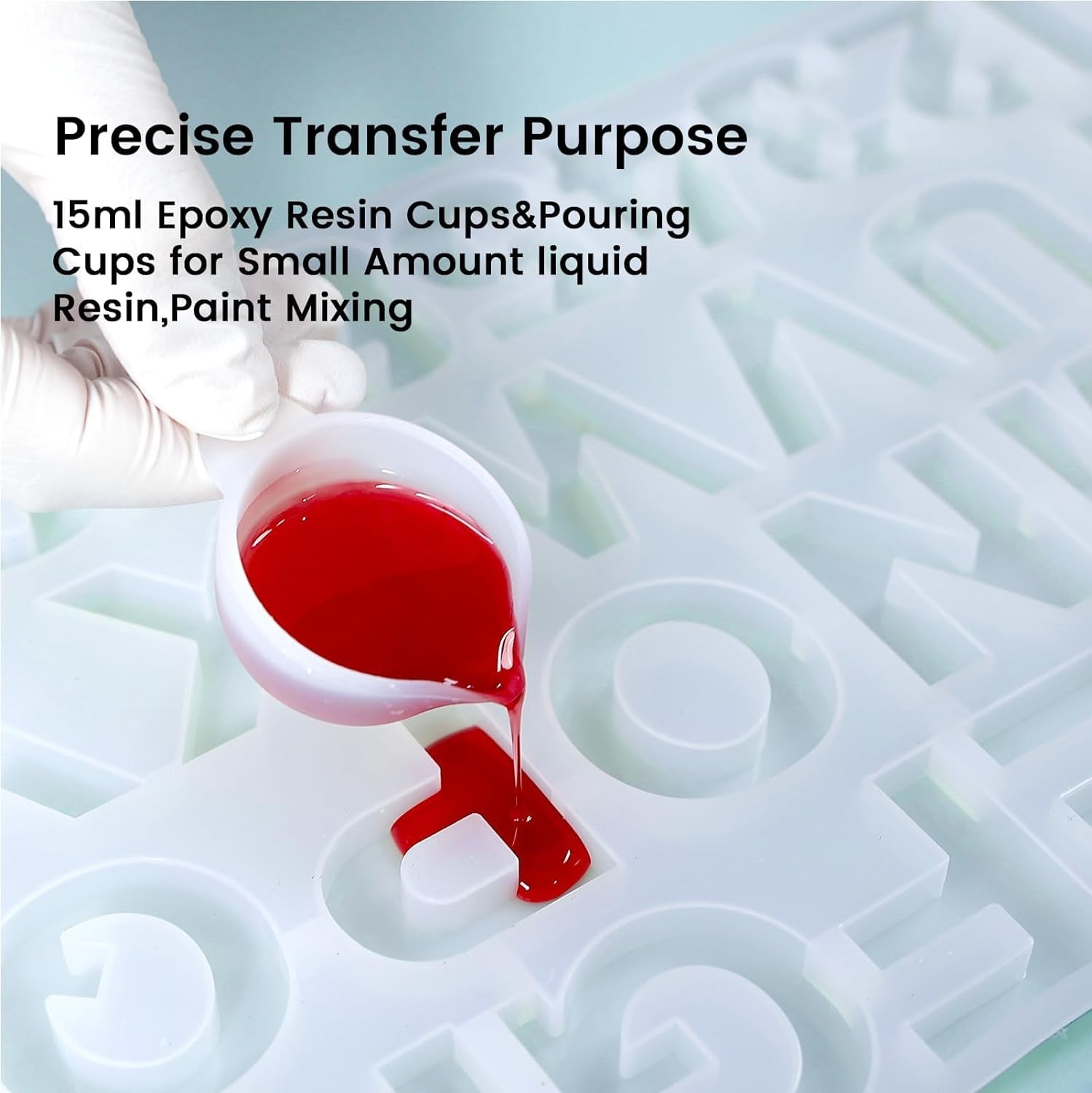 36PCS Silicone Measuring Cup Tool Kit - 250Ml/8Oz &amp;100Ml Resin Mixing Cup, Silicone Stir Sticks Pipettes,Easy to Clean,Non-Toxic Epoxy Resin Supplies for Molds,Paint,Jewelry Making